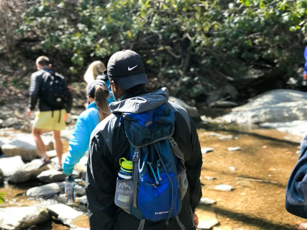 A group of people hiking